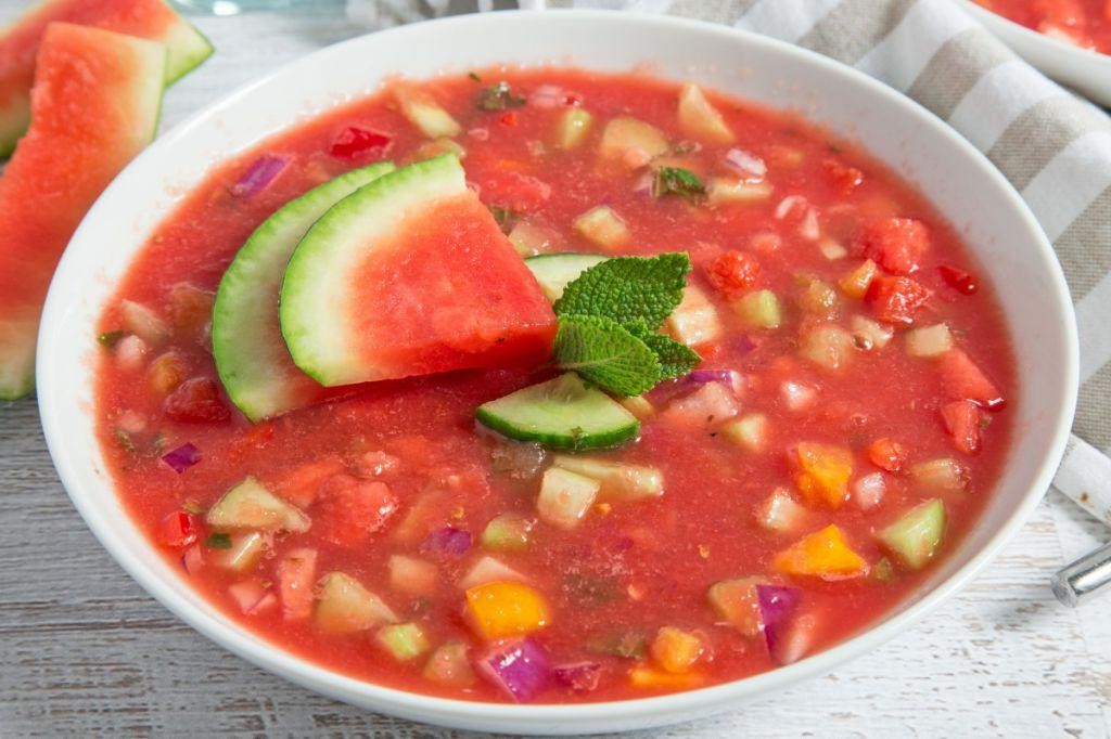 Watermelon Gazpacho with Mint