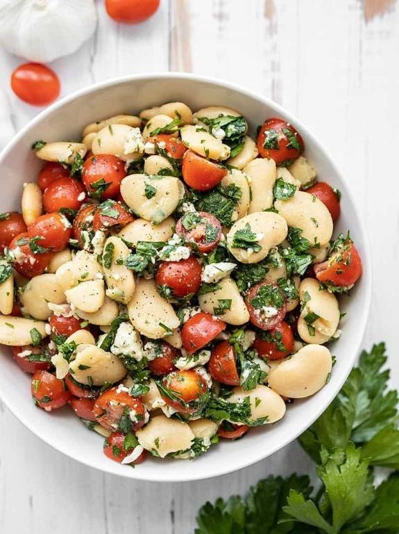 White Bean and Chickpea Salad with Parsley
