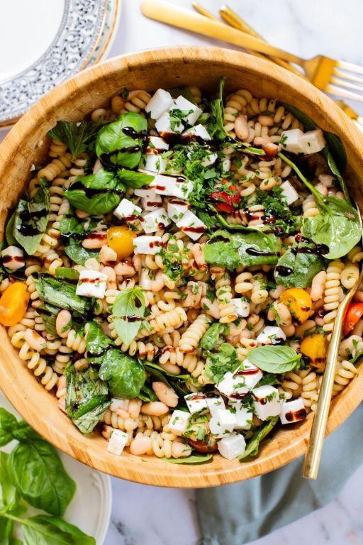 White Bean and Feta Salad with Balsamic Glaze