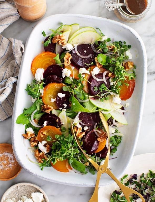 White Bean and Roasted Beet Salad with Goat Cheese