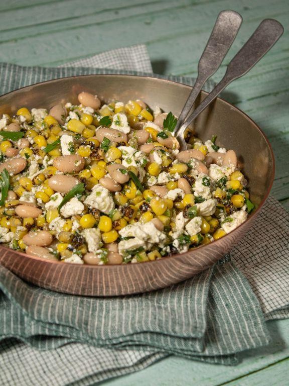 White Bean and Roasted Corn Salad with Cilantro