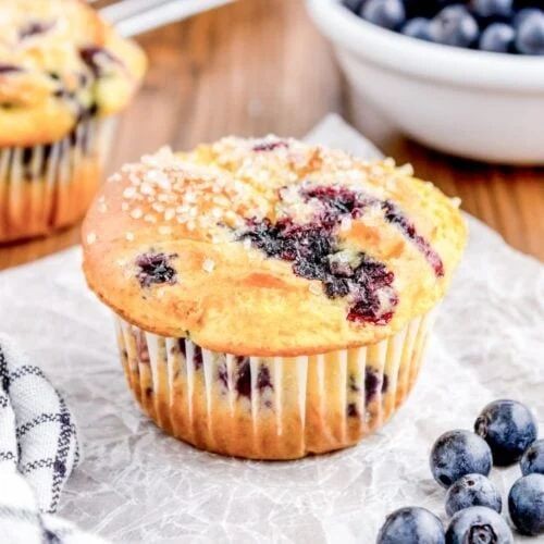 White Cake Mix Blueberry Muffins