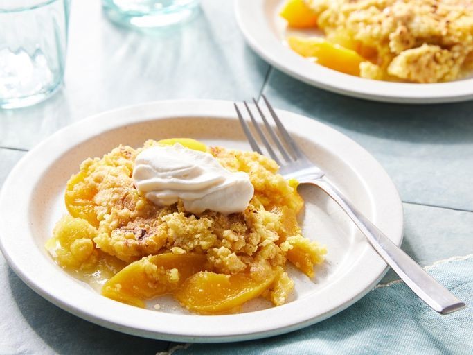 White Cake Mix Peach Cobbler