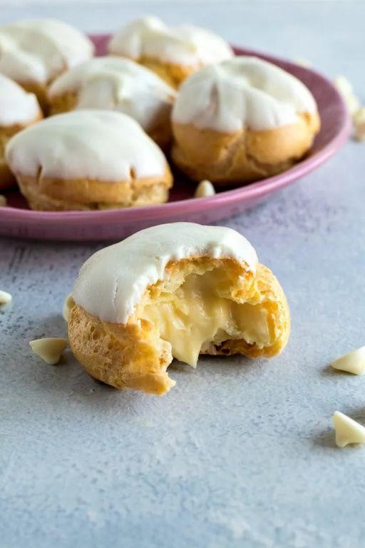 White Chocolate Miso Cream Puffs
