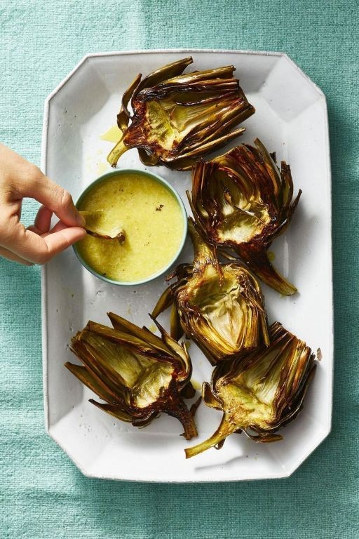 Whole Artichokes with Creamy Caesar Dip