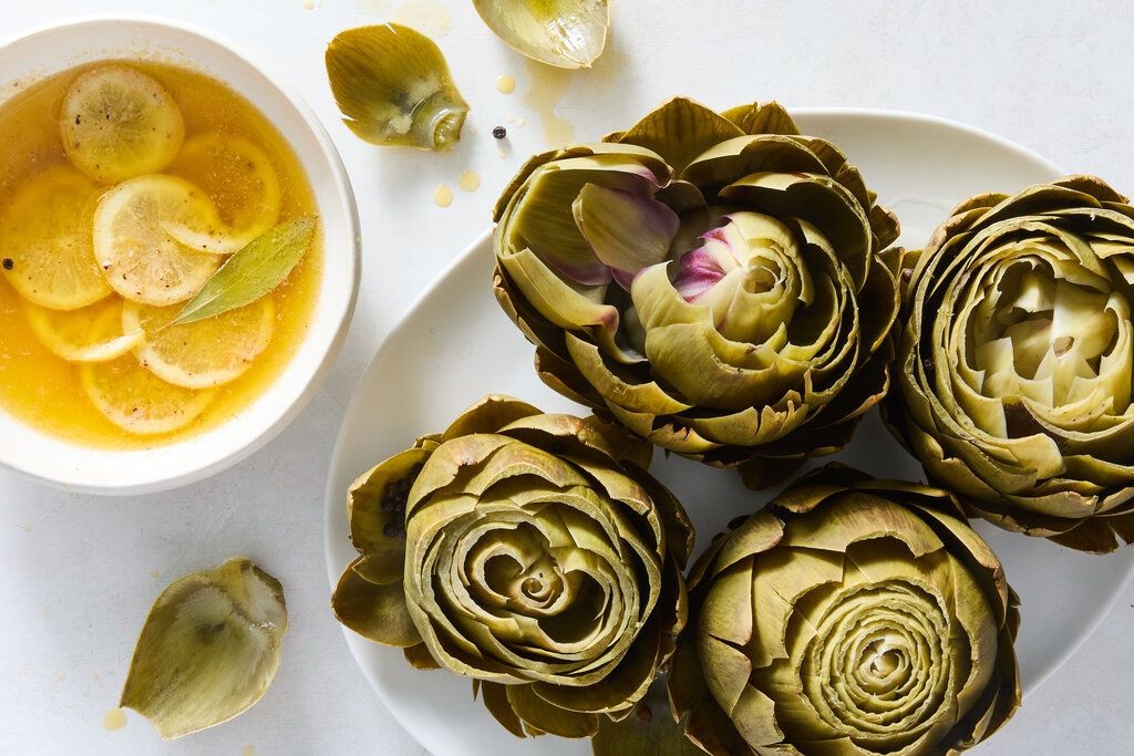 Whole Artichokes with Herb Butter and Lemon Zest