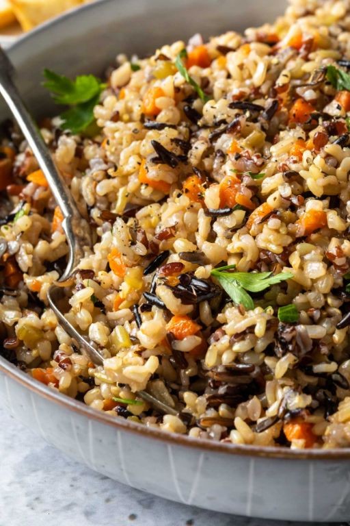 Wild Rice Pilaf with Mirepoix and Nuts