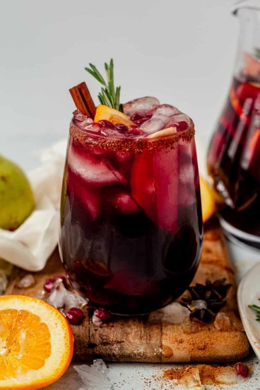 Winter Sangria with Red Wine and Brandy