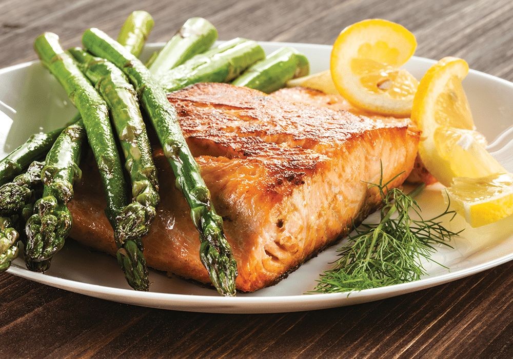 Zesty Griddle Lemon Butter Salmon with Asparagus