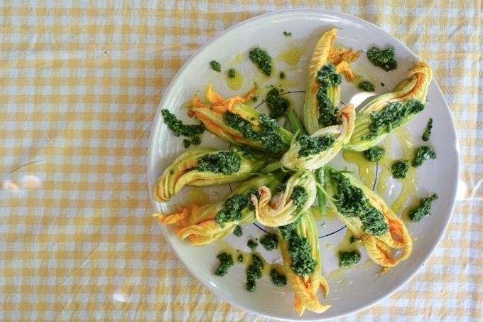 Zucchini Blossoms Stuffed with Ricotta and Herbs