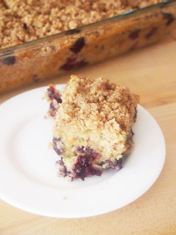 Zucchini Blueberry Streusel Cake
