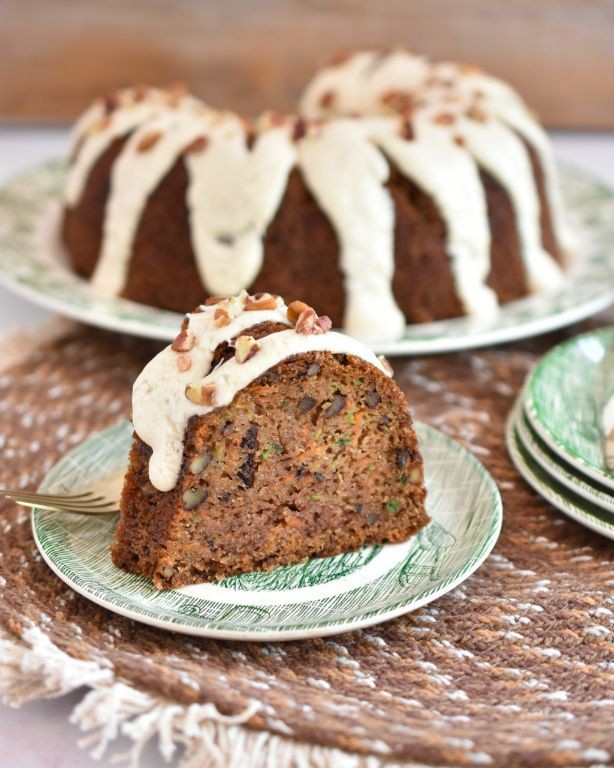 Zucchini Carrot Cake with Maple Frosting