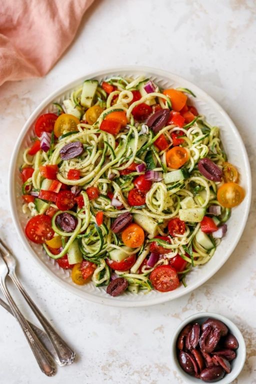 Zucchini Noodle and Cherry Tomato Pasta Salad