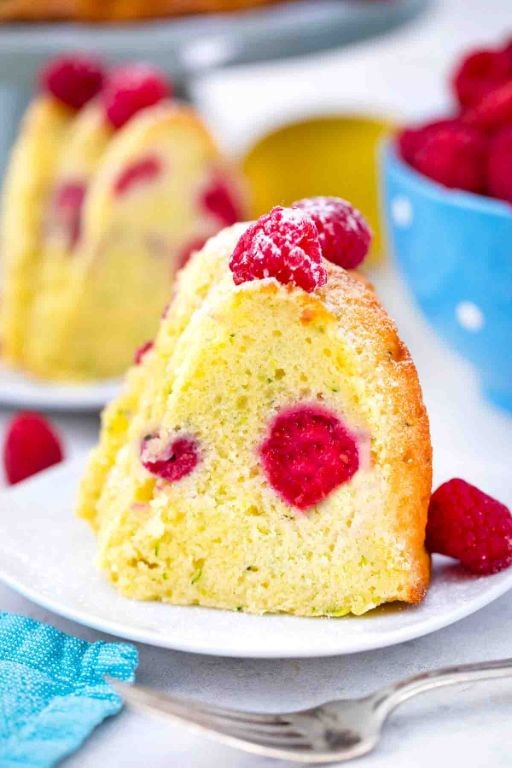 Zucchini Raspberry Swirl Cake