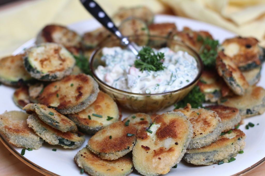 Zucchini Schnitzel with Tzatziki