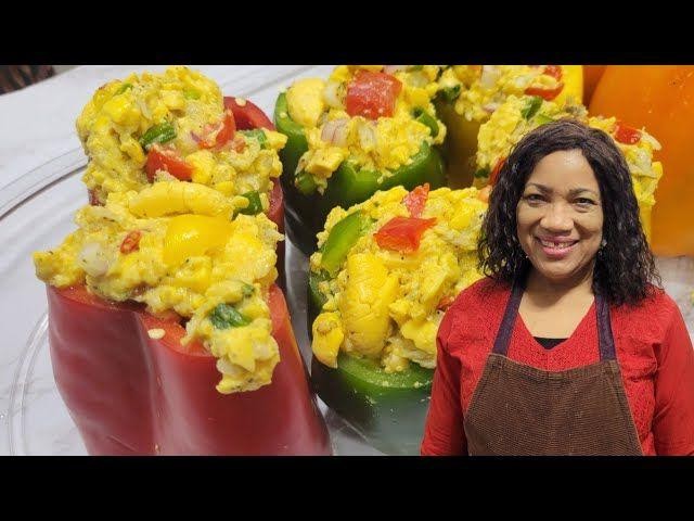 Ackee and Cheese Stuffed Peppers