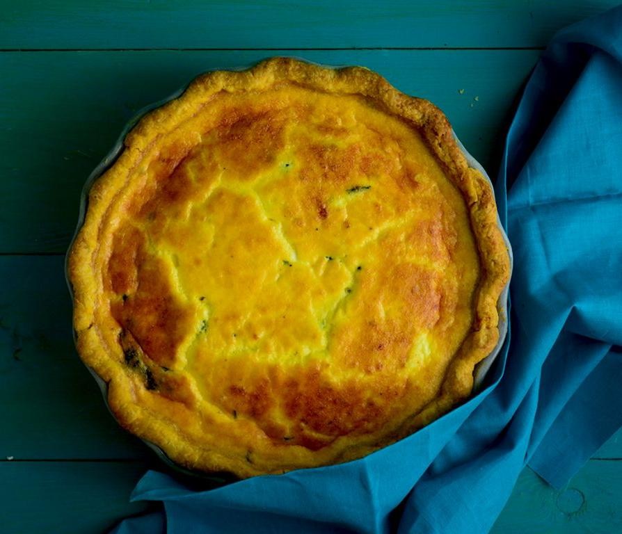 Ackee and Spinach Quiche