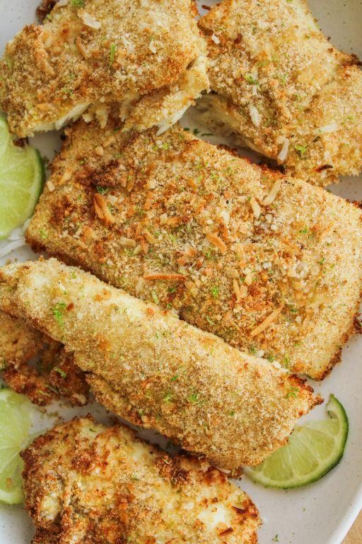 Air Fryer Halibut with Coconut Crust