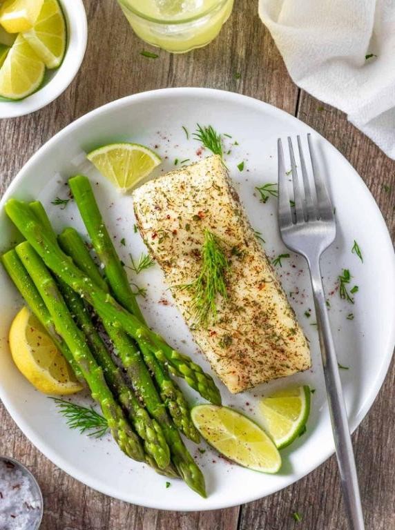 Air Fryer Halibut with Herb Crust