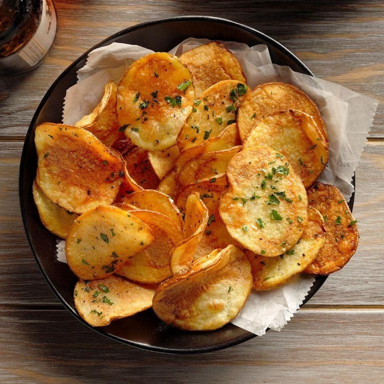 Air Fryer Potato Chips with Sea Salt