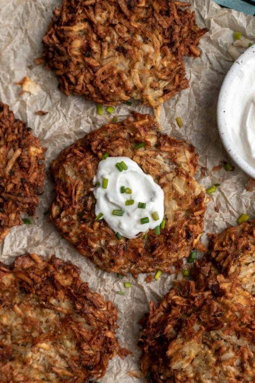 Air Fryer Potato Latkes with Applesauce