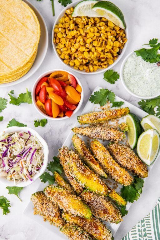 Air Fryer Potato Tacos with Avocado Crema