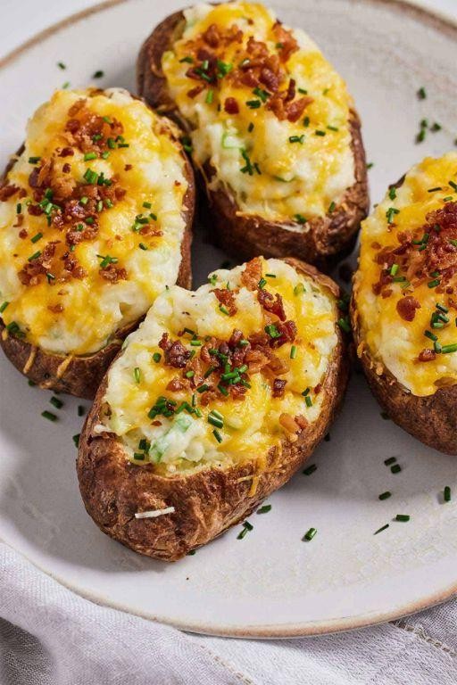 Air Fryer Twice-Baked Potatoes with Bacon