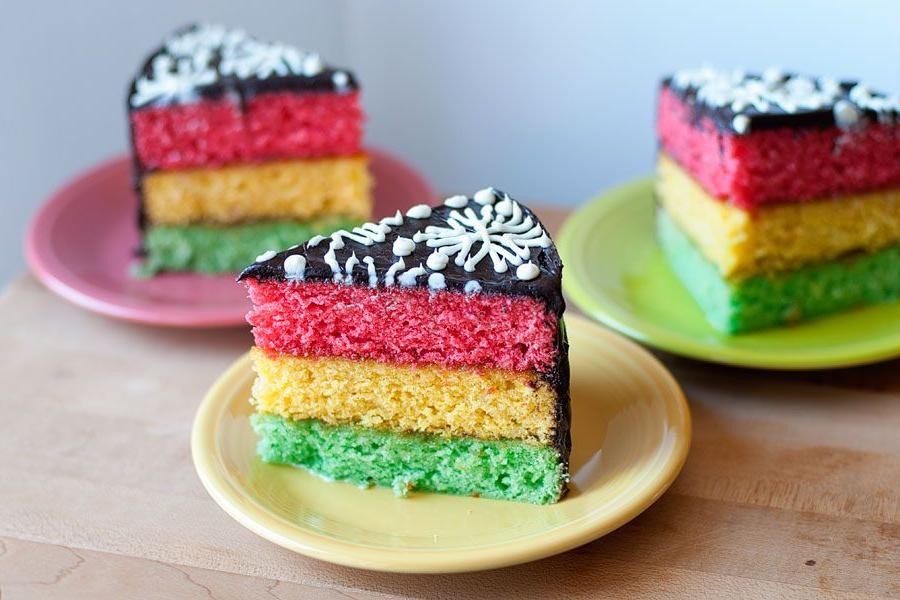 Almond Rainbow Layer Cake