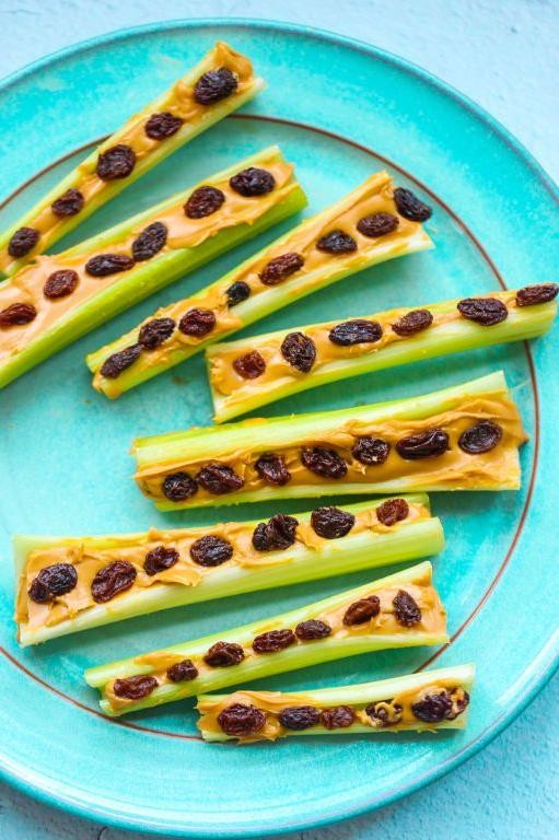 Ants on a Log (Celery with Peanut Butter and Raisins)