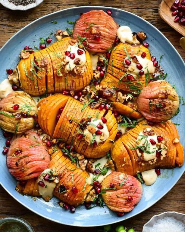 Apple Cinnamon Hasselback Butternut Squash