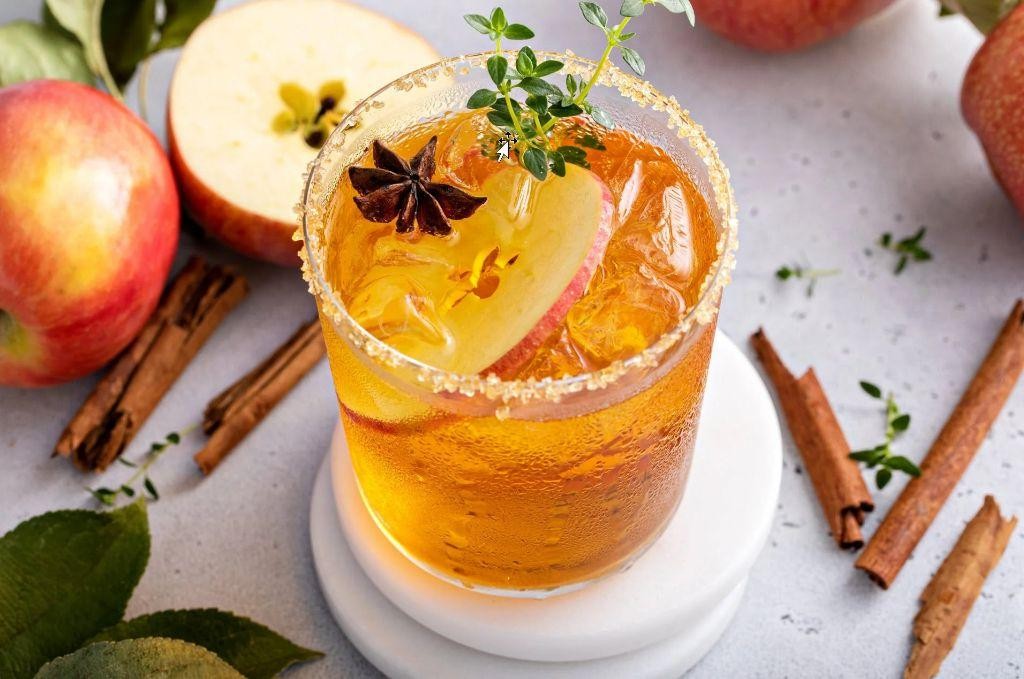 Apple Cinnamon Spiced Fruit Cocktail