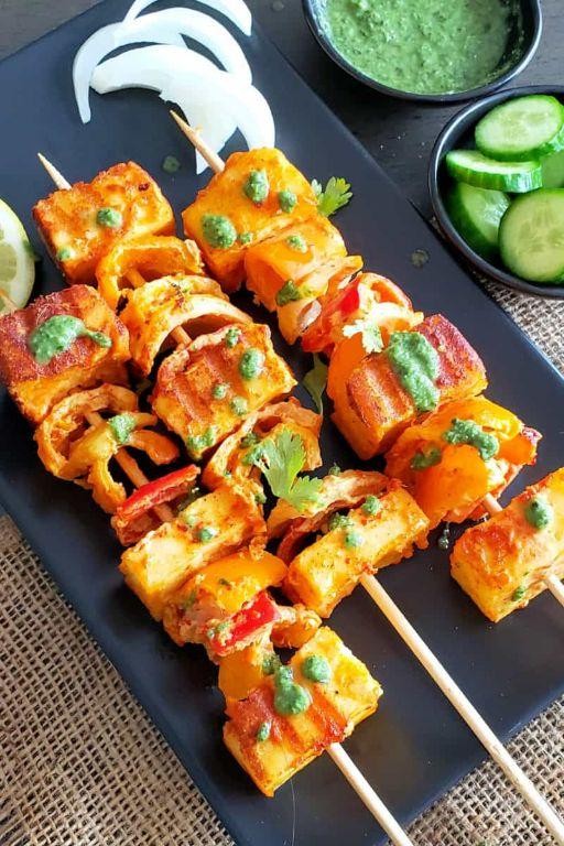 Apple and Paneer Tikka Skewers