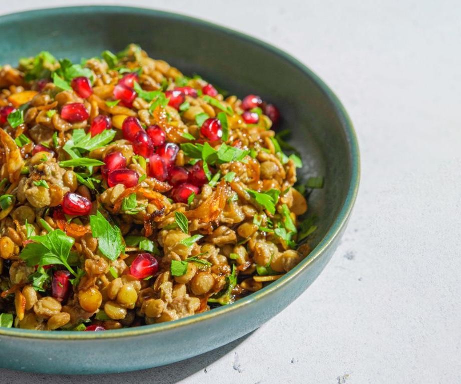 Armenian Lentil Salad with Pomegranate Molasses