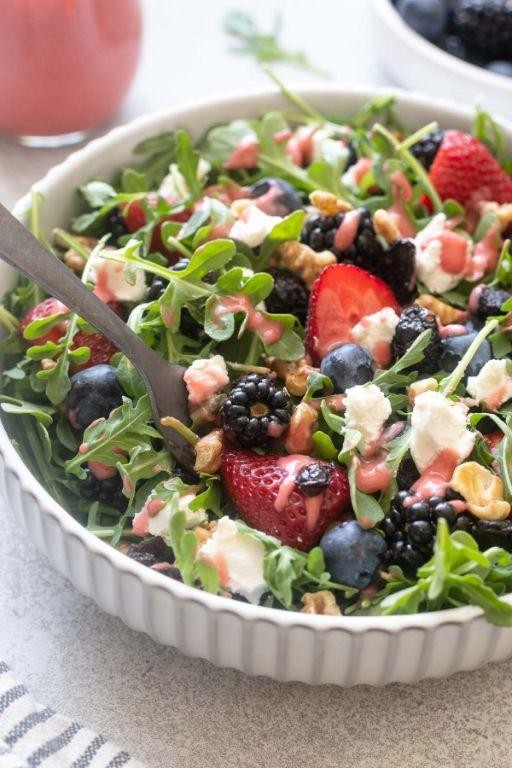 Aronia Berry Salad with Goat Cheese