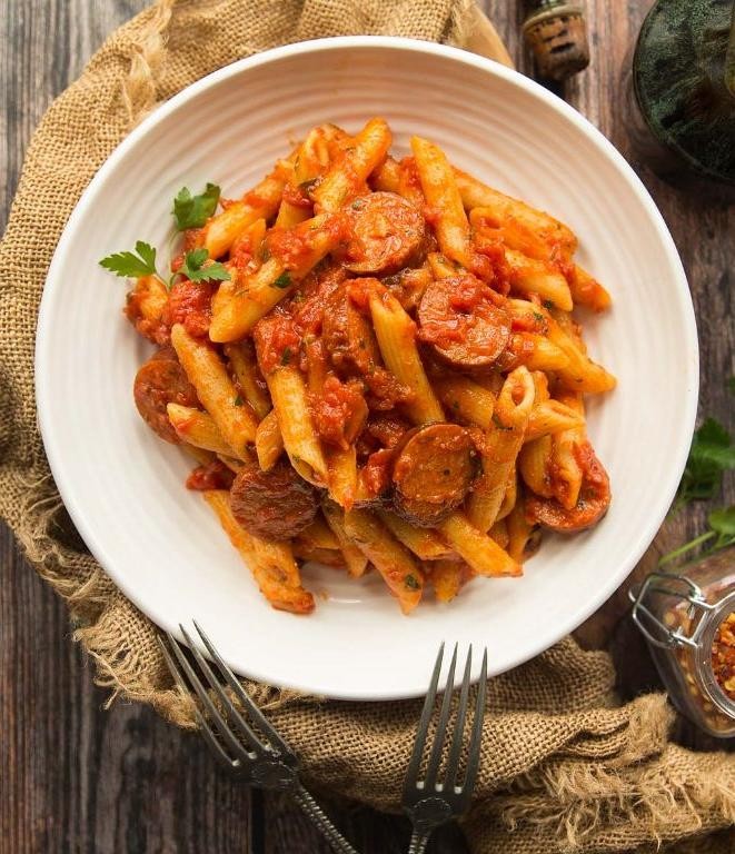 Arrabbiata Sauce with Sausage and Ziti