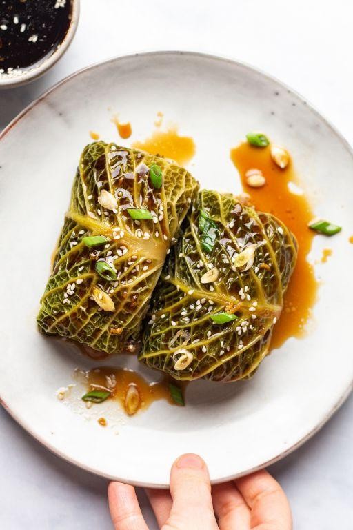 Asian-Inspired Cabbage Wraps with Ginger Soy Sauce