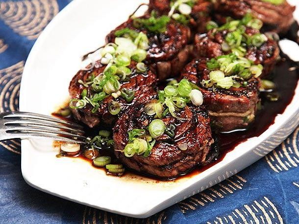 Asian-Inspired Flank Steak Pinwheels with Ginger Soy Glaze