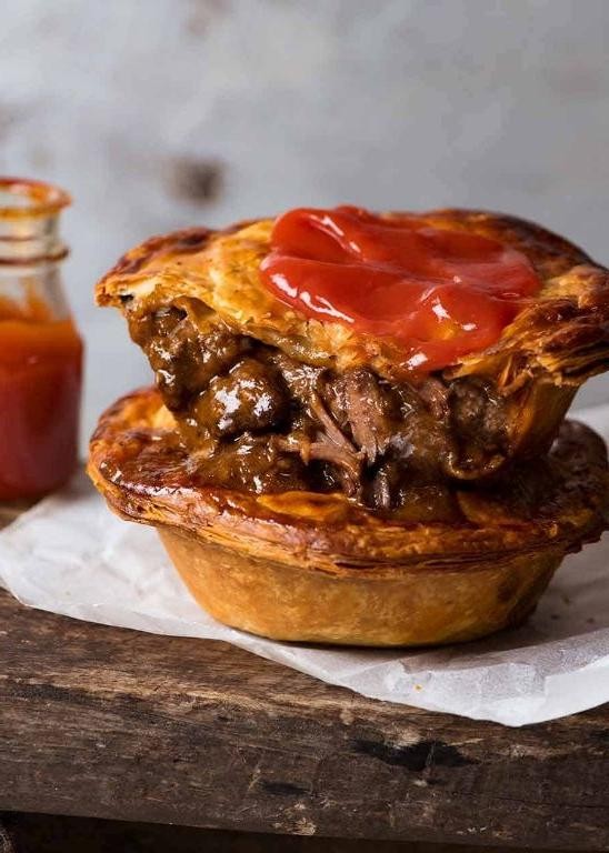 Australian Meat Pie with Tomato Sauce