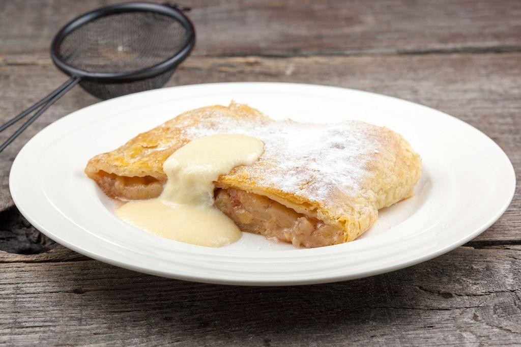 Austrian Apfelstrudel with Vanilla Sauce
