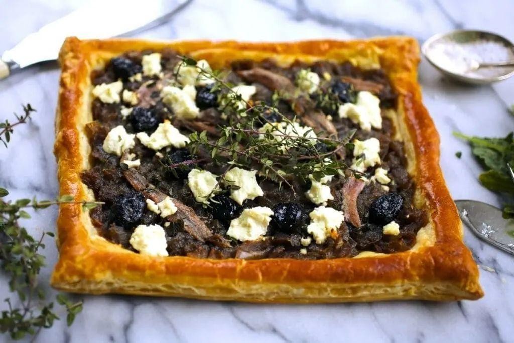 Autumn Olive and Goat Cheese Tart