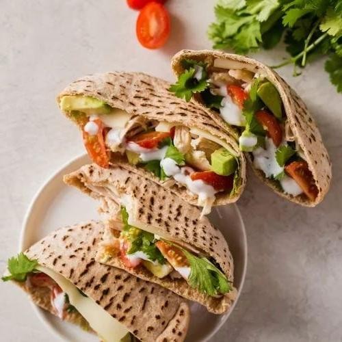 Avocado Lime Chicken Pita Wraps