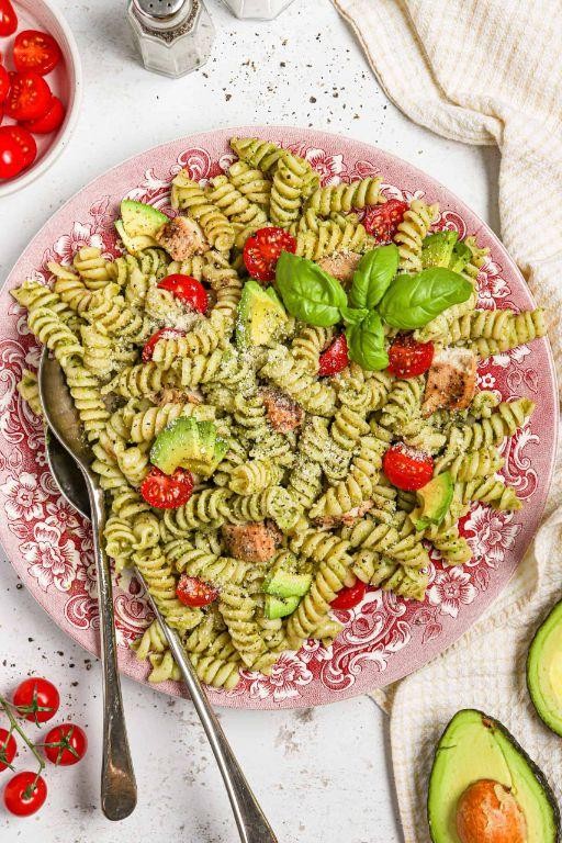 Avocado Lime Shredded Chicken Pasta