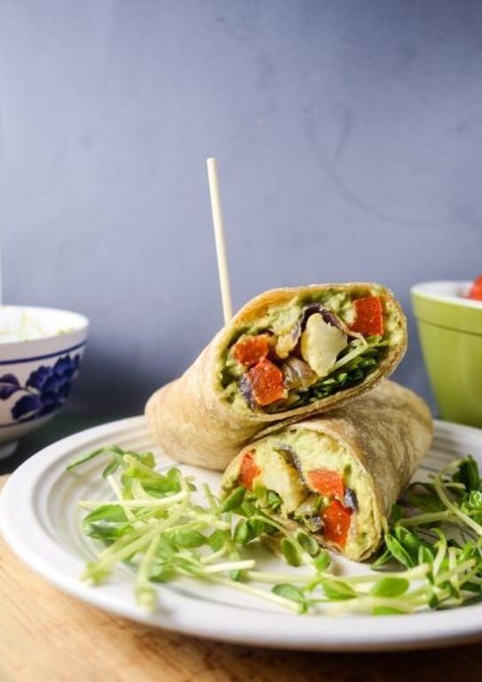 Avocado and Sprout Veggie Wrap