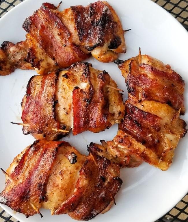 BBQ Bacon-Wrapped Chicken Thighs