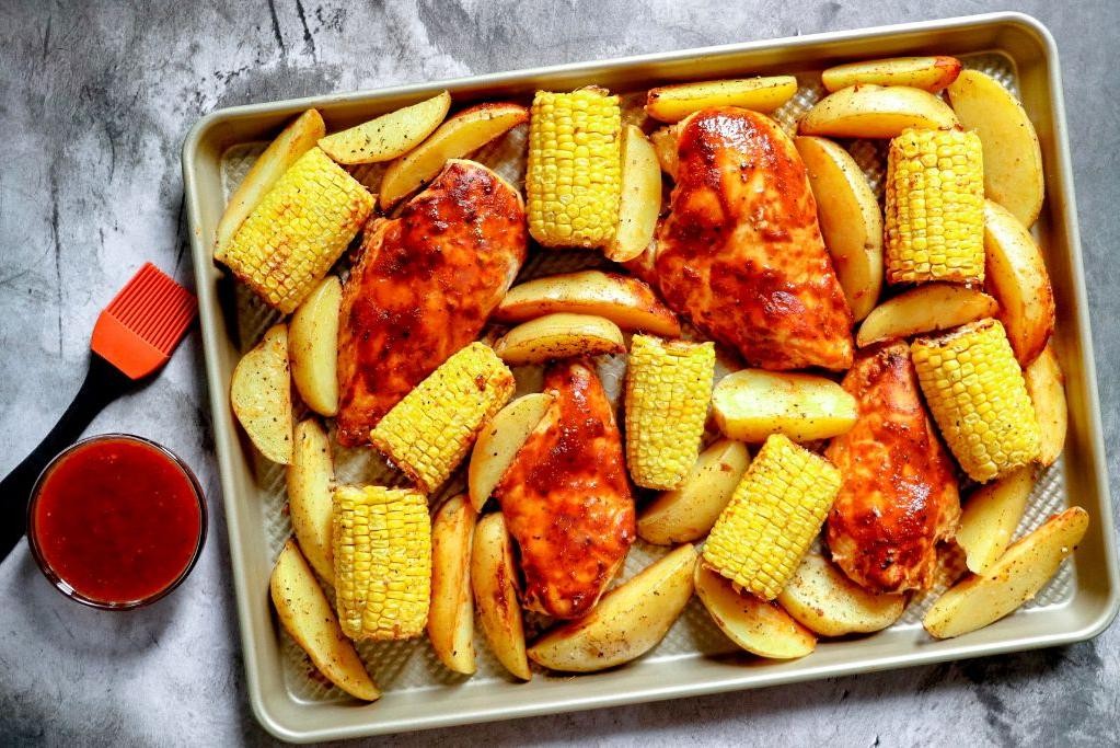 BBQ Chicken Breast with Corn on the Cob
