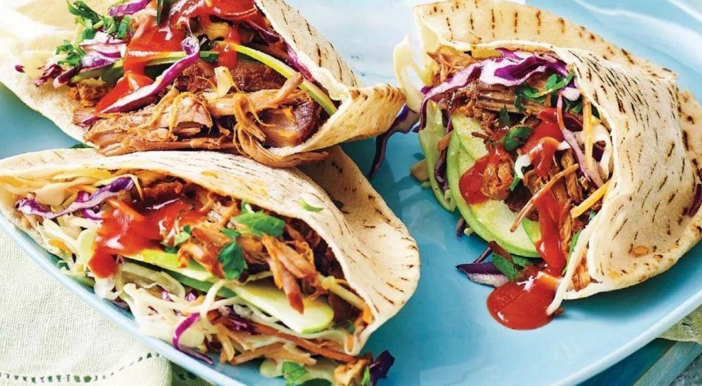 BBQ Chicken Pita with Coleslaw