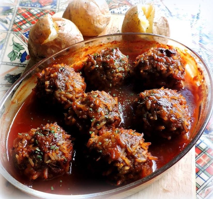 BBQ Glazed Porcupine Meatballs
