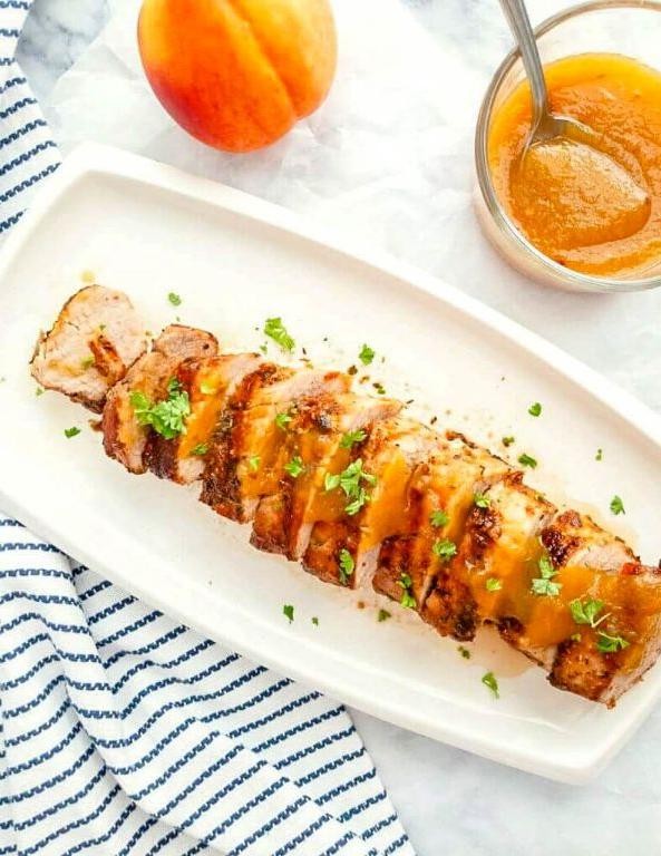 BBQ Pork Tenderloin with Peach Glaze