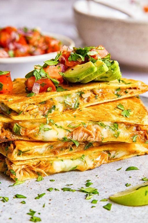 BBQ Pork and Cheddar Quesadillas