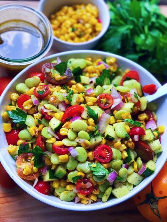 Baby Lima Beans Salad with Avocado and Lime Dressing